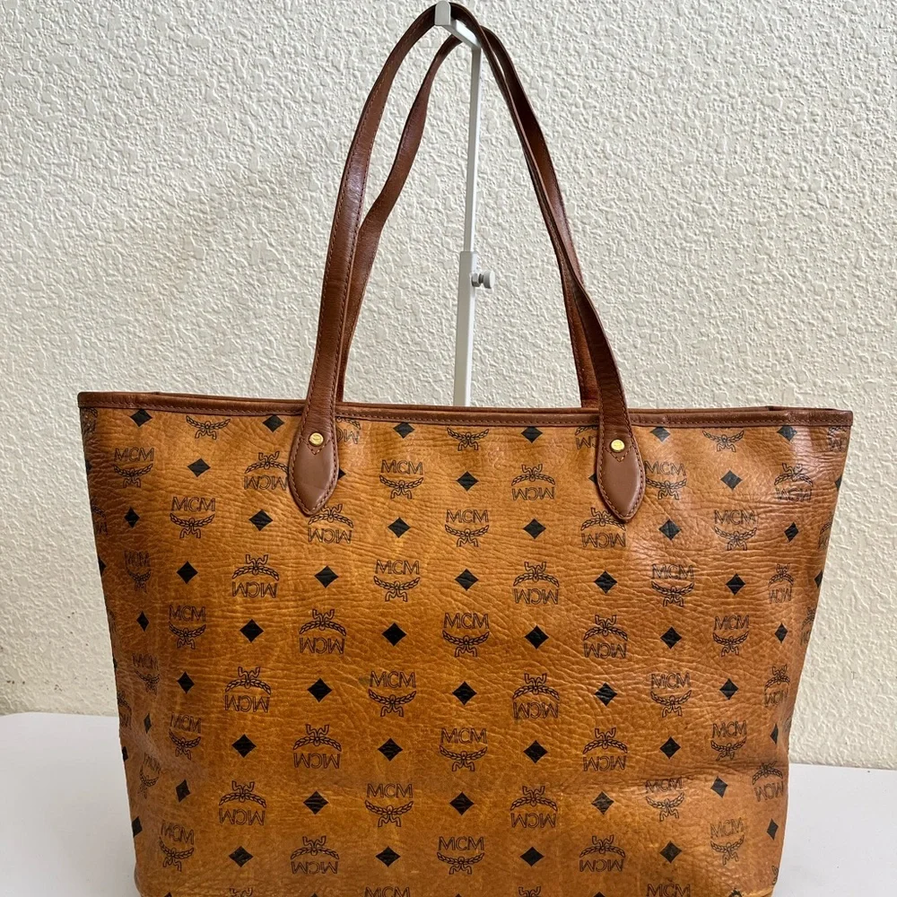 MCM Brown Logo Tote Bag - Picture 10 of 12